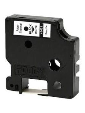 FOOGY Muadil D1 Yedek Kağıt Şerit 12mmx7m Beyaz/siyah